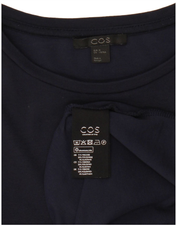 Cos Γυναικείο Φόρεμα Σκηνής UK 14 Medium Navy Blue Viscose