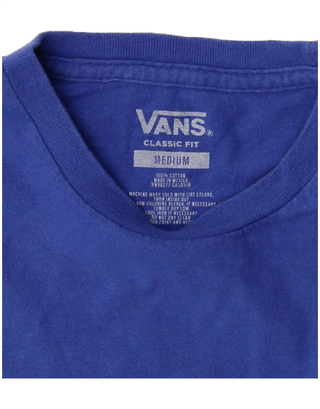 VANS Mens Classic Fit Graphic T-Shirt Top Medium Blue Cotton Vintage Vans and Second-Hand Vans from Messina Hembry 