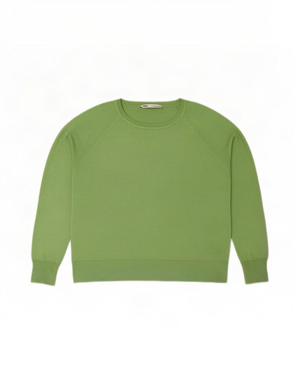 Zara Γυναικείο πουλόβερ με λαιμόκοψη UK 18 XL Πράσινη βισκόζη
