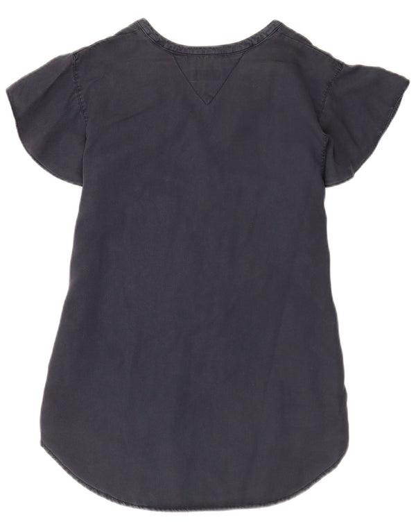 Tommy Hilfiger Γυναικεία Μπλούζα Τοπ UK 14 Large Navy Blue Lyocell