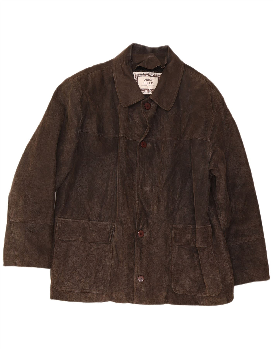 Vintage Ανδρικό Suede Jacket IT 54 2XL Καφέ Δερμάτινο