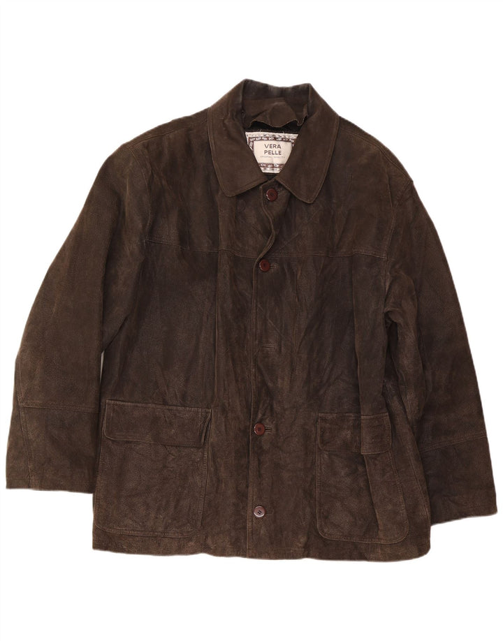 Vintage Ανδρικό Suede Jacket IT 54 2XL Καφέ Δερμάτινο