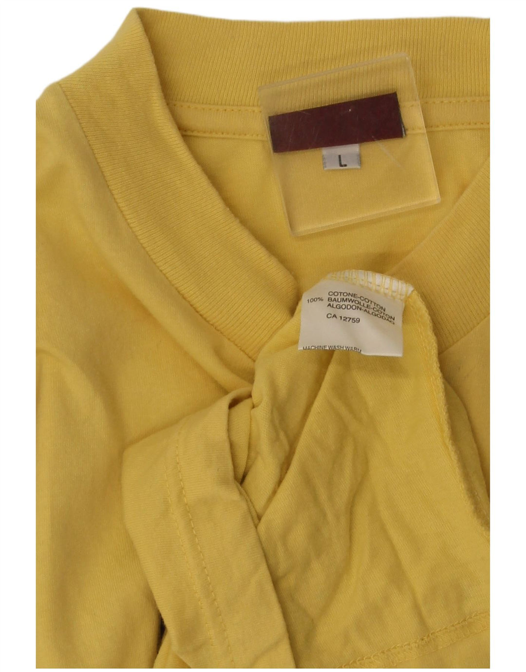 Stefanel Ανδρικό γραφικό T-Shirt Top μεγάλο κίτρινο βαμβακερό