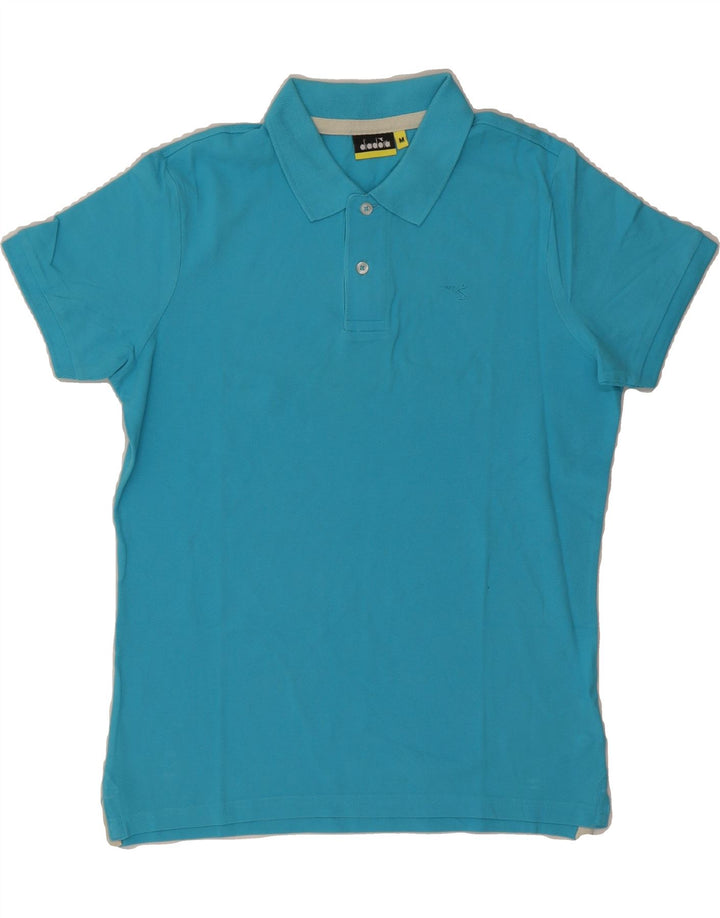 DIADORA Mens Polo Shirt Medium Blue Cotton Vintage Diadora and Second-Hand Diadora from Messina Hembry 