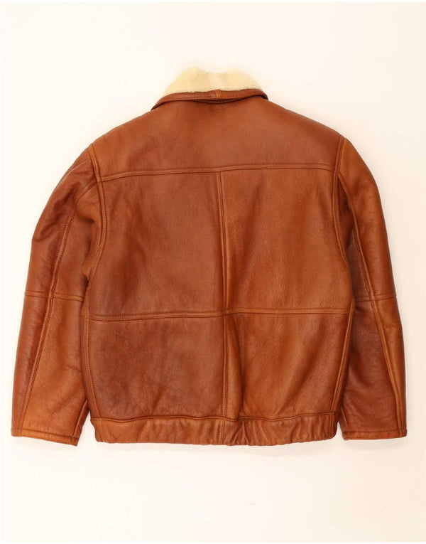 Vintage Ανδρικό Shearling Jacket UK 40 Large Brown Shearling