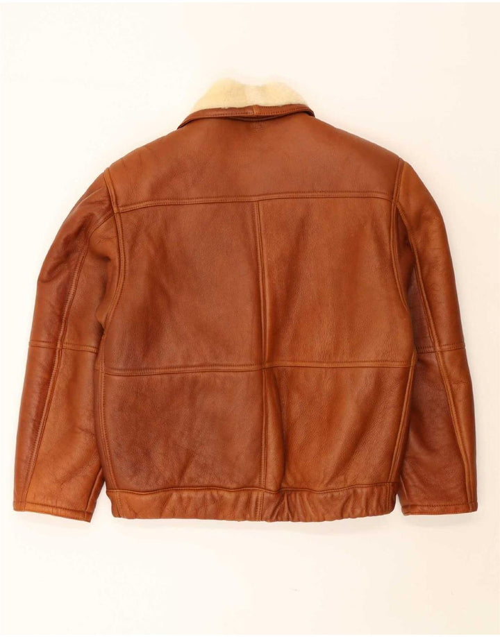 Vintage Ανδρικό Shearling Jacket UK 40 Large Brown Shearling