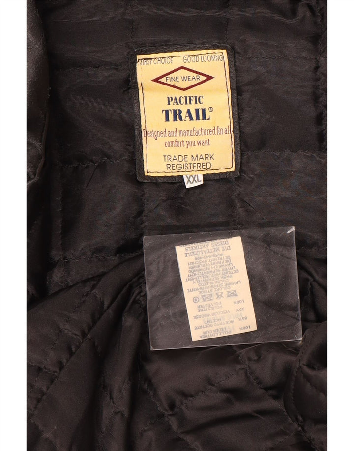 Pacific Trail Ανδρικό Δερμάτινο Μπουφάν UK 44 2XL Μαύρο Δερμάτινο