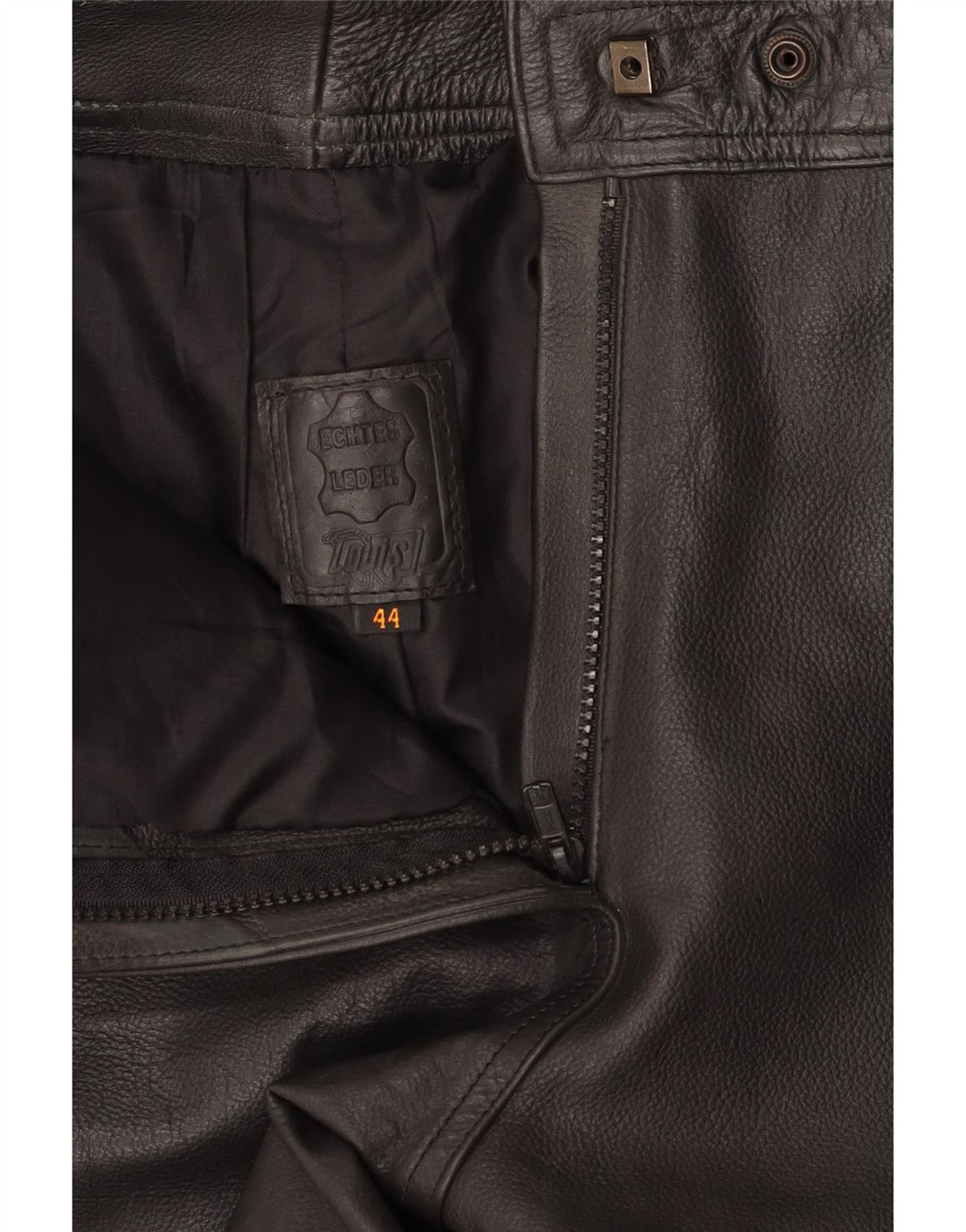 LOUIS Womens Slim Leather Trousers IT 44 Medium W28 L32 Black Leather Vintage Louis and Second-Hand Louis from Messina Hembry 
