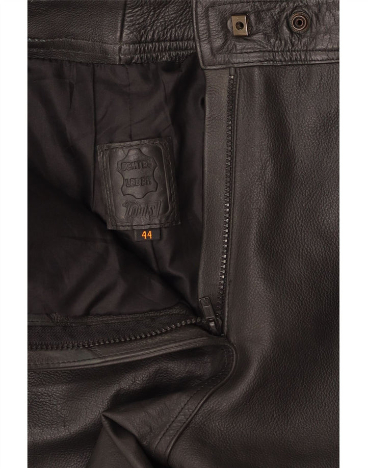 LOUIS Womens Slim Leather Trousers IT 44 Medium W28 L32 Black Leather Vintage Louis and Second-Hand Louis from Messina Hembry 