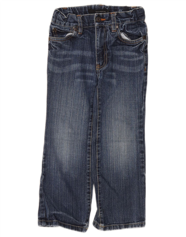 CALVIN KLEIN Boys Straight Jeans 3-4 ετών W20 L17 Μπλε βαμβακερό