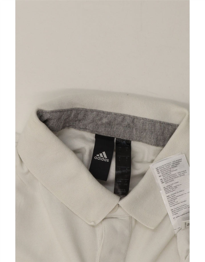 Ανδρικό πουκάμισο Adidas Polo μεγάλο λευκό βαμβακερό