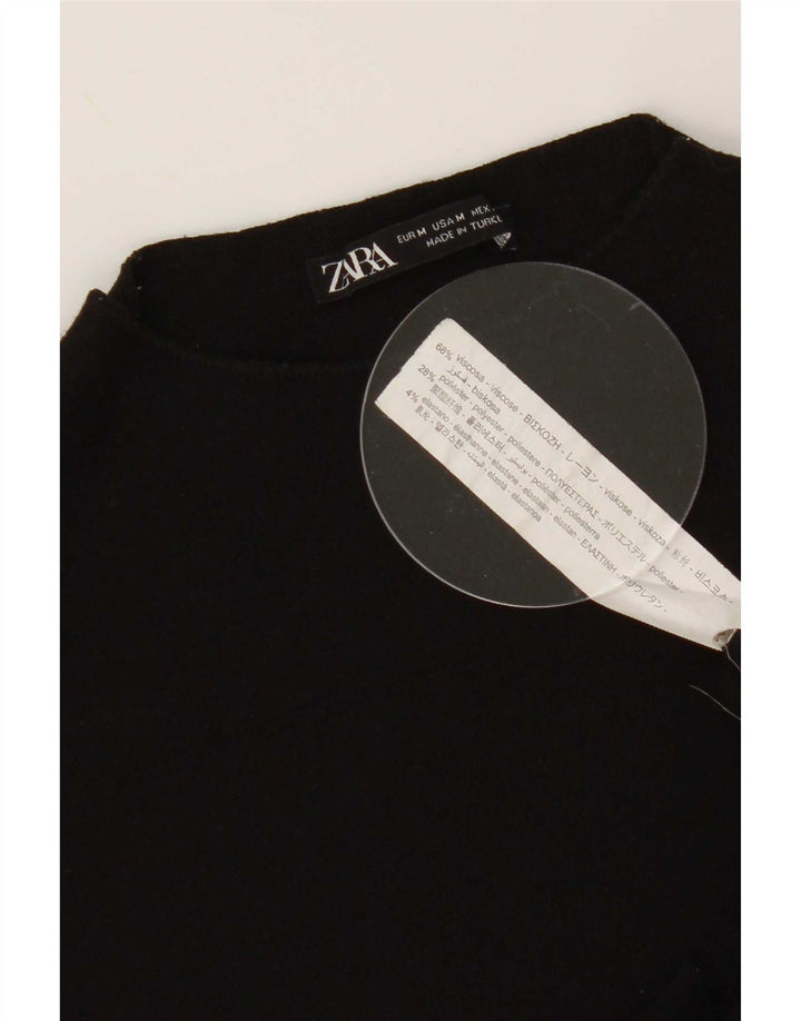 Zara Γυναικείο Φόρεμα Bodycon UK 12 Medium Black Viscose