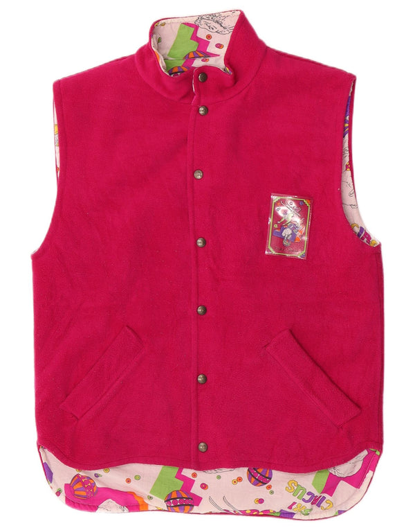 Conte of Florence Γυναικεία Reversible Fleece Gilet UK 10 Small Pink