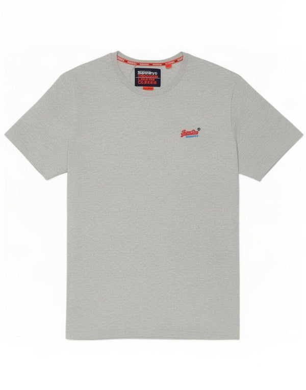 Superdry Ανδρικό T-Shirt Top 4XL Γκρι βαμβακερό