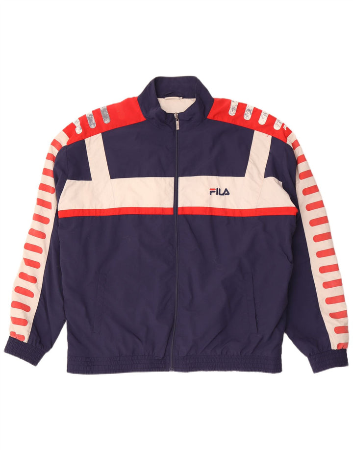 Ανδρική φόρμα γραφικών Fila Top Jacket 2XL Navy Blue Colorblock Polyester