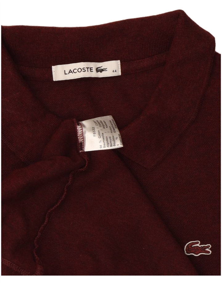 Lacoste Γυναικείο Πόλο Μπλουζάκι Νούμερο 44 Μεγάλο Βουργουνδί Βαμβάκι