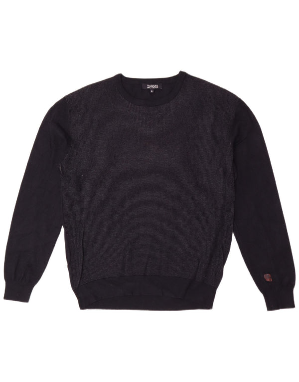 Trussardi γυναικείο πουλόβερ με λαιμόκαυστο UK 18 XL Navy Blue Viscose