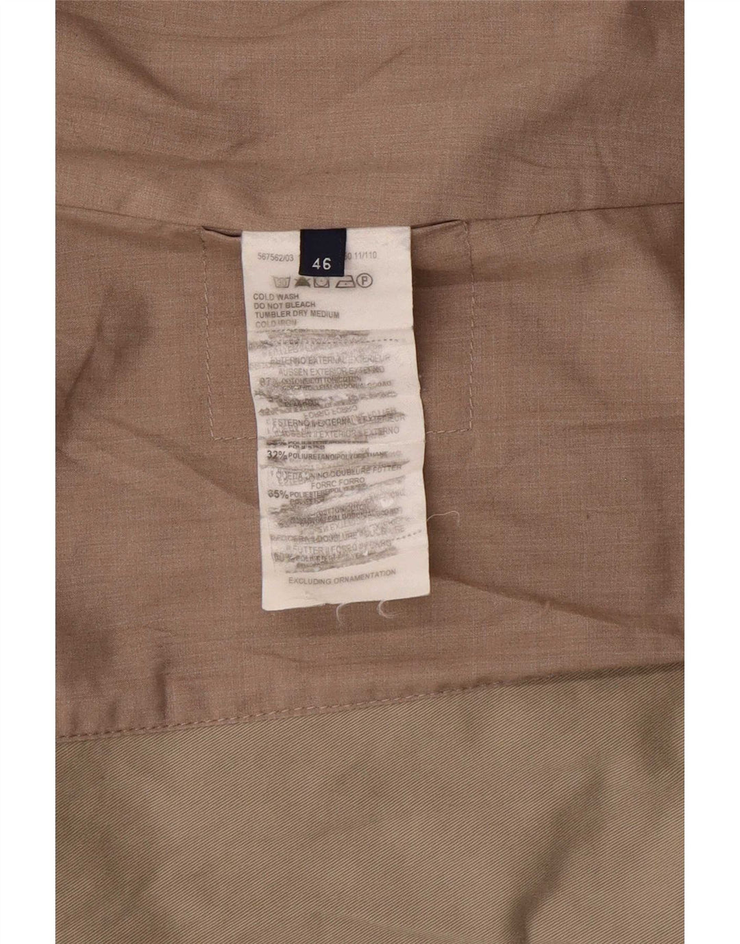 Trussardi Jeans Γυναικείο σακάκι 2 κουμπιών IT 46 μεγάλο μπεζ βαμβακερό