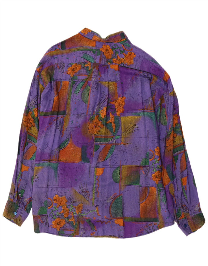 Ανδρικό πουκάμισο VINTAGE XL Μωβ φλοράλ βισκόζη