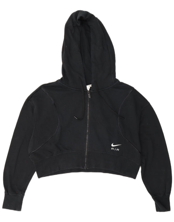 Γυναικείο πουλόβερ Nike Crop με φερμουάρ με κουκούλα UK 10 Small Navy Blue από βαμβάκι