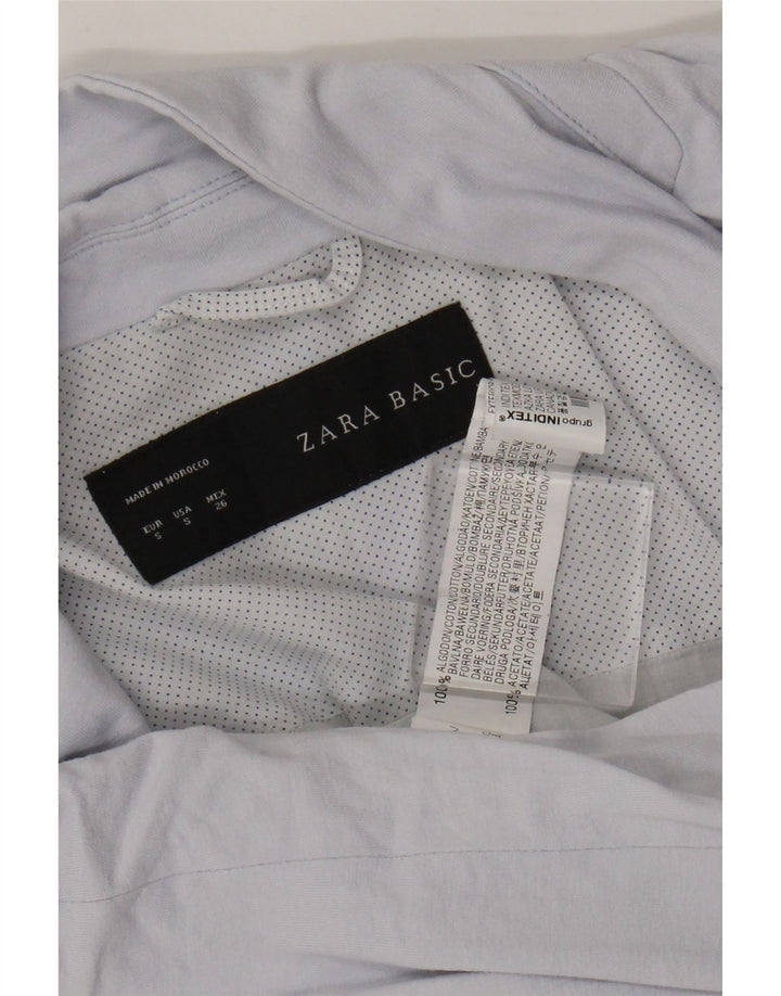 Zara Γυναικείο Μπλέιζερ Μπουφάν UK 10 Μικρό Μπλε Βαμβακερό