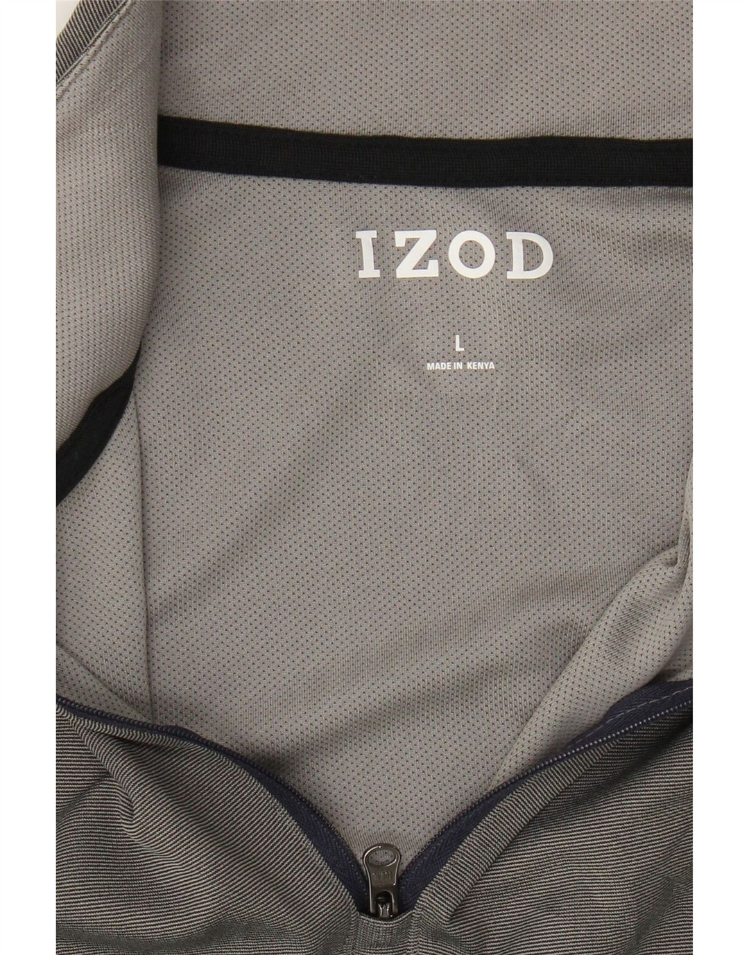 IZOD Mens Zip Neck Pullover Tracksuit Top Large Grey Polyester Vintage Izod and Second-Hand Izod from Messina Hembry 