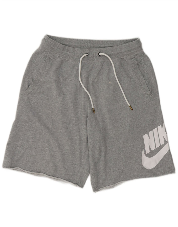 Ανδρικό γραφικό αθλητικό σορτς Nike, βαμβακερό σε μεσαίο γκρι χρώμα