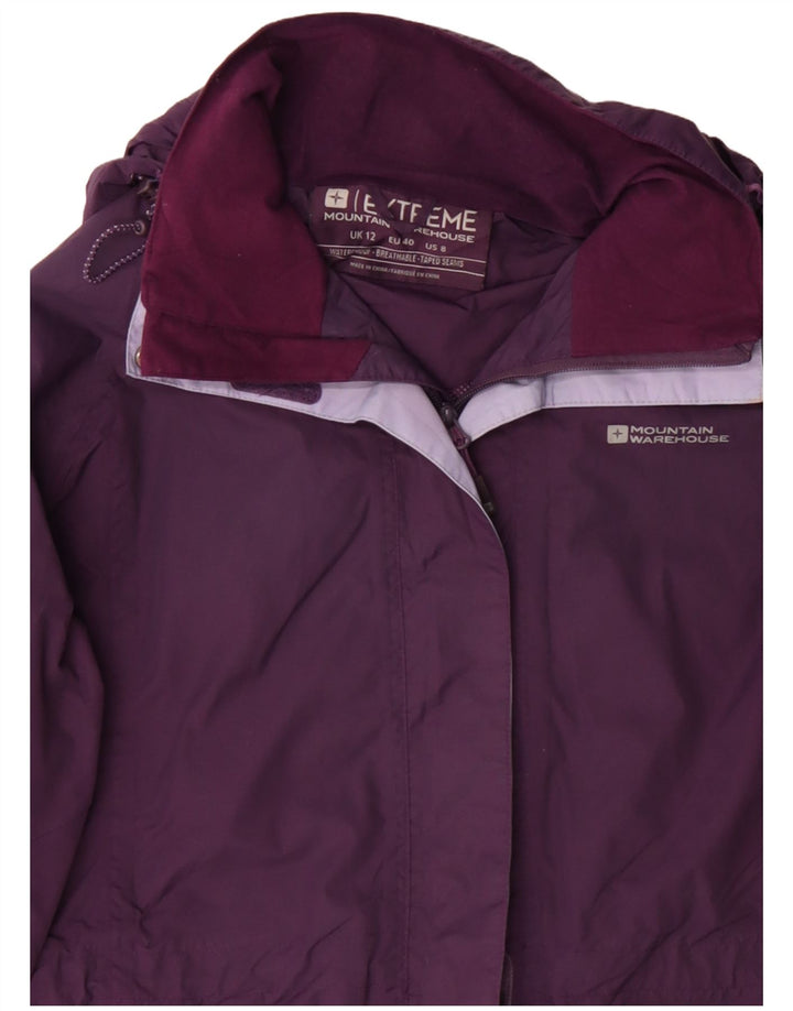 Mountain Warehouse Γυναικείο μπουφάν βροχής με κουκούλα UK 12 Medium Purple Nylon