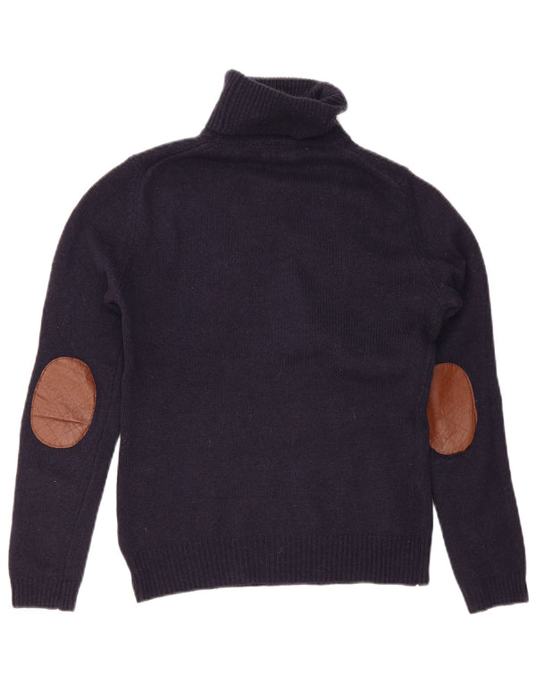 Massimo Dutti Γυναικείο πουλόβερ με ρολό λαιμόκοψη UK 12 Medium Navy Blue