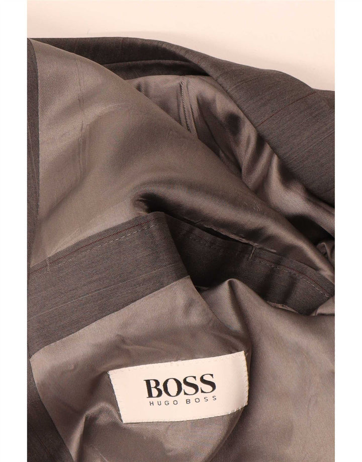 Hugo Boss Ανδρικό σακάκι σακάκι με διπλό στήθος IT 50 μεγάλο γκρι ριγέ μαλλί