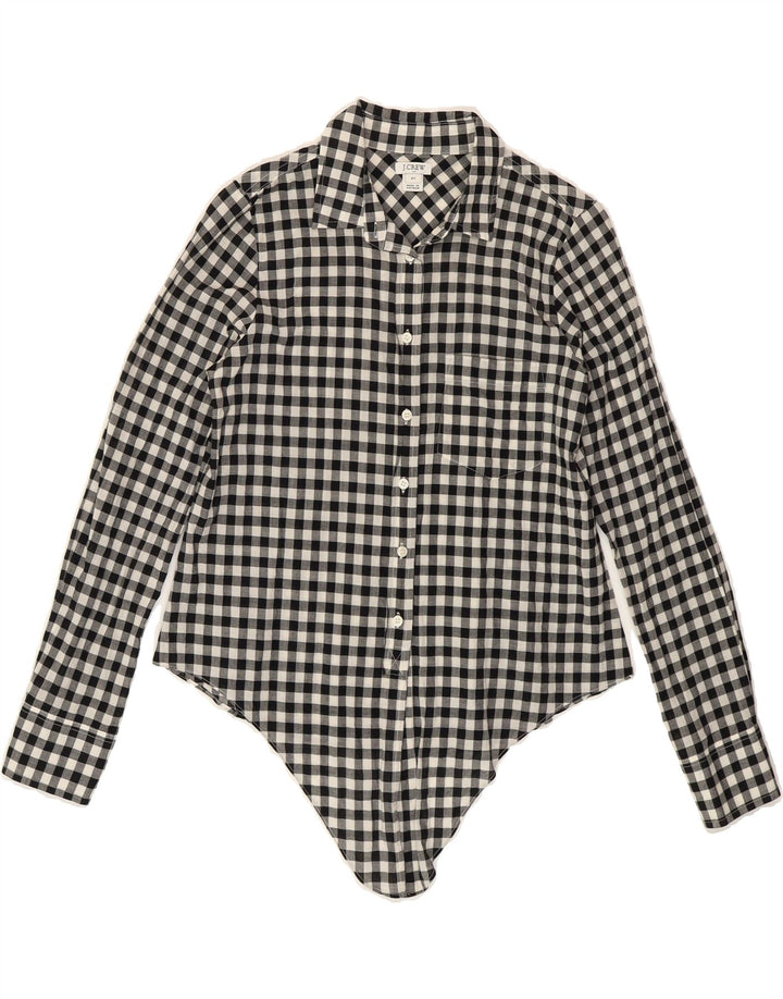 J. CREW Womens Front Tie Shirt UK 6 XS Black Check Cotton Vintage J. Crew and Second-Hand J. Crew from Messina Hembry 