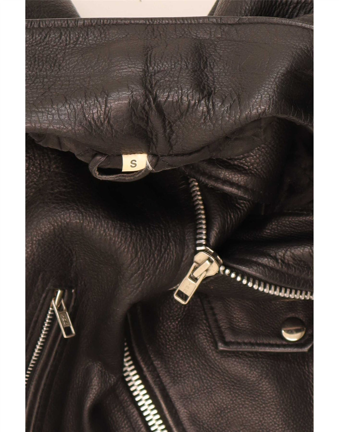 Vintage Ανδρικό Δερμάτινο Μπουφάν Biker UK 36 Small Μαύρο