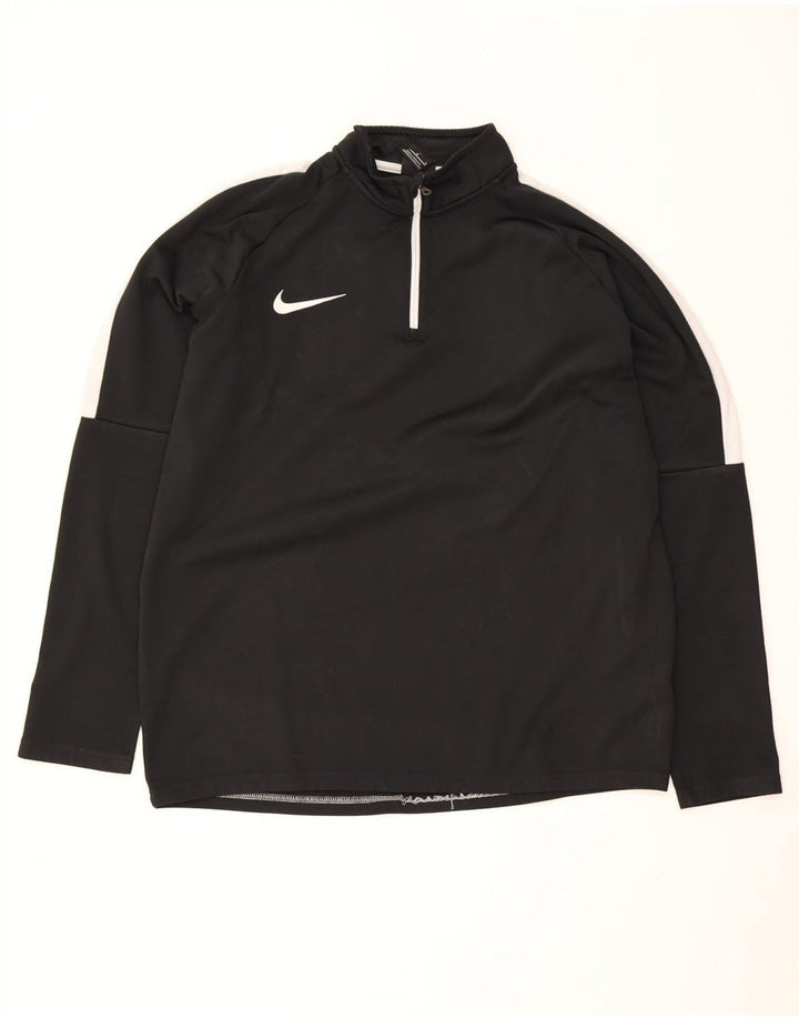 Ανδρική φόρμα Nike Dri Fit με φερμουάρ πουλόβερ στο επάνω μέρος, μεσαίο μαύρο χρώμα