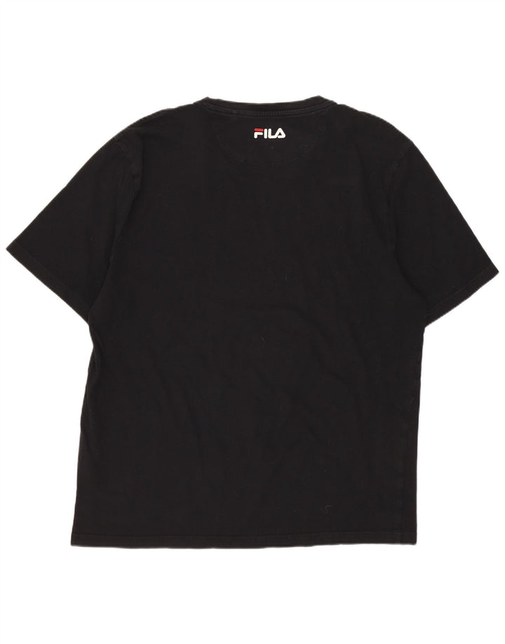 Ανδρικό γραφικό μπλουζάκι FILA Top Large Μαύρο