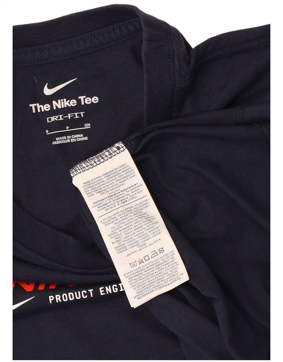Ανδρικό μπλουζάκι Nike με γραφικό Dri Fit Small, Navy Blue Polyester