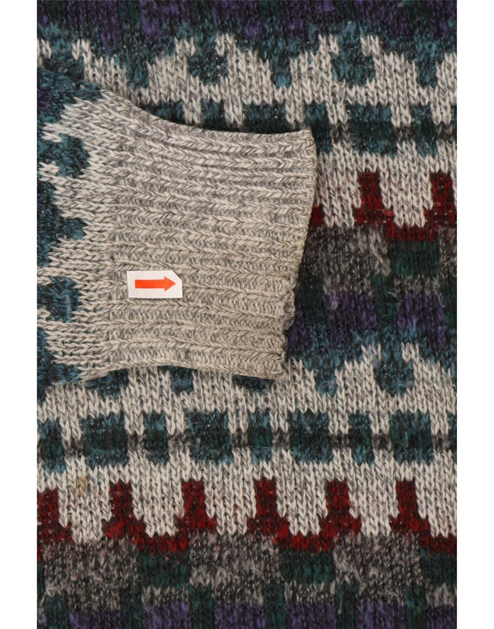 VINTAGE Ανδρικό πουλόβερ Polo Neck Jumper IT 48 Medium Πολύχρωμο Fair Isle