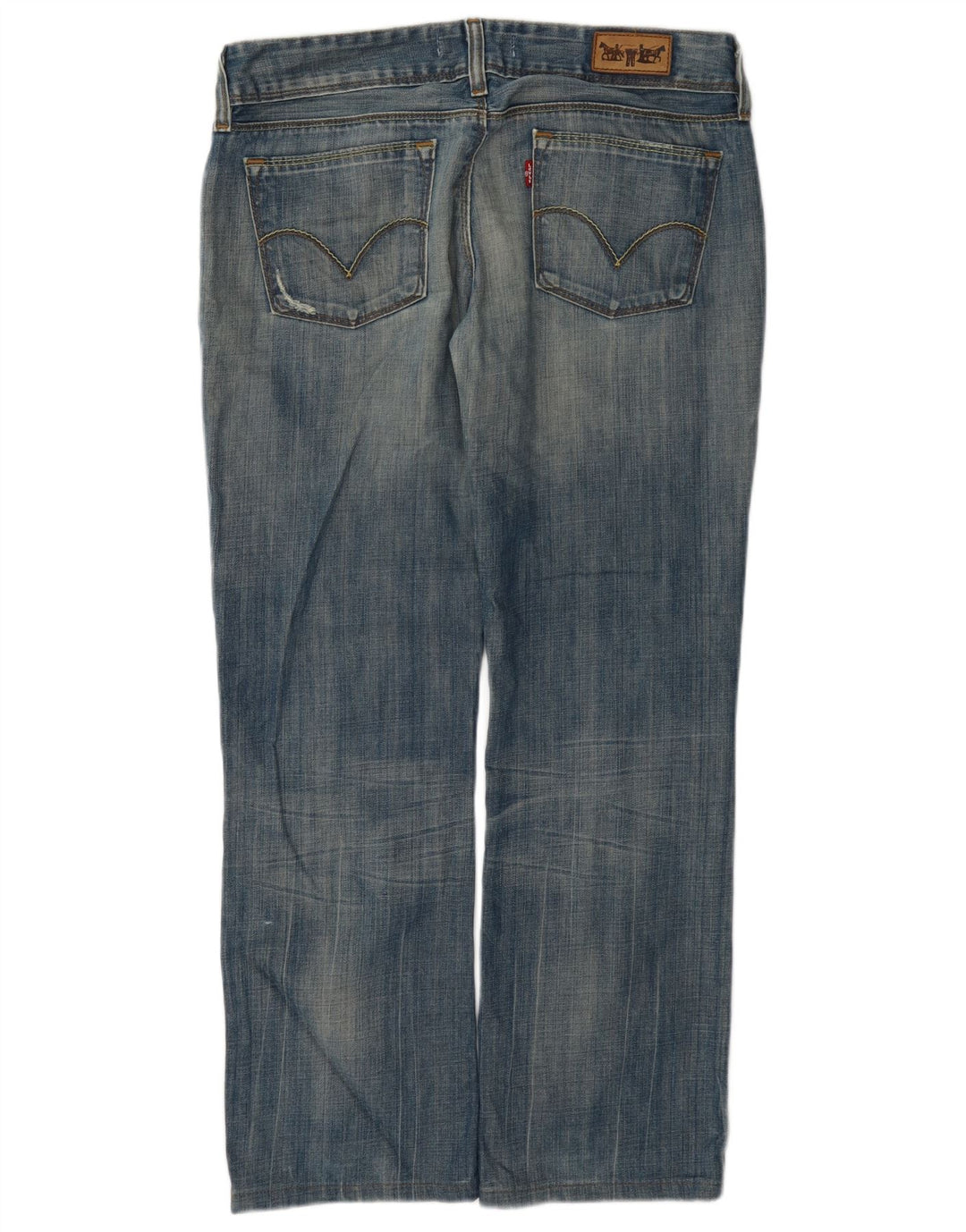 Levi's Womens 570 Distressed Straight Jeans W32 L28 Μπλε βαμβακερό
