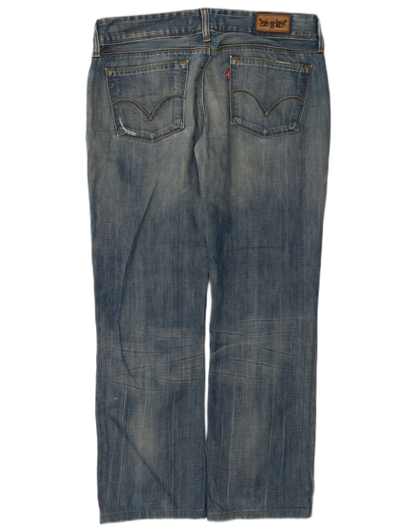 Levi's Womens 570 Distressed Straight Jeans W32 L28 Μπλε βαμβακερό