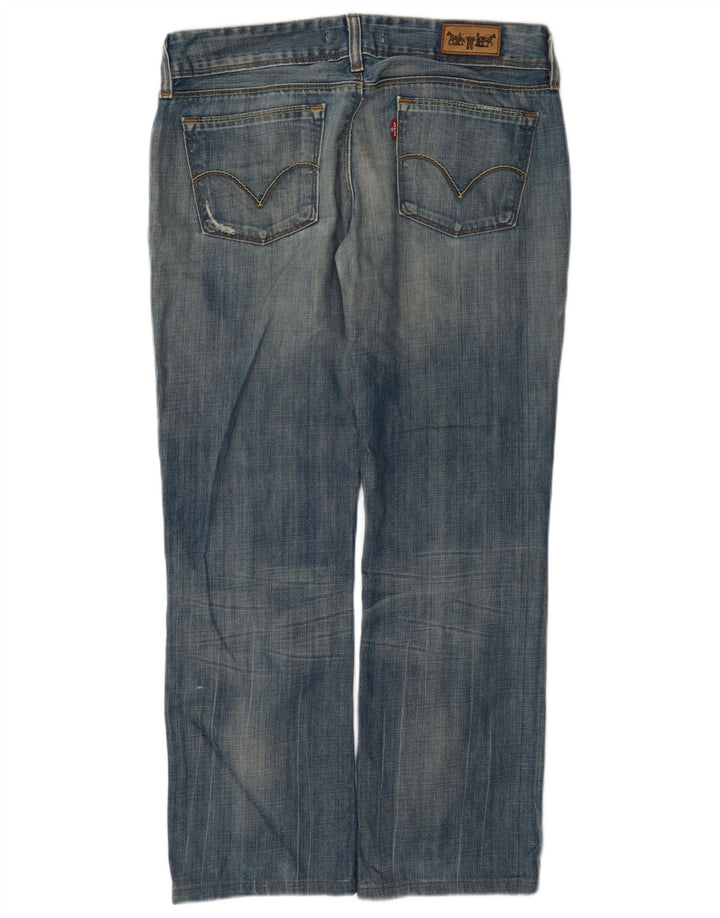 Levi's Womens 570 Distressed Straight Jeans W32 L28 Μπλε βαμβακερό