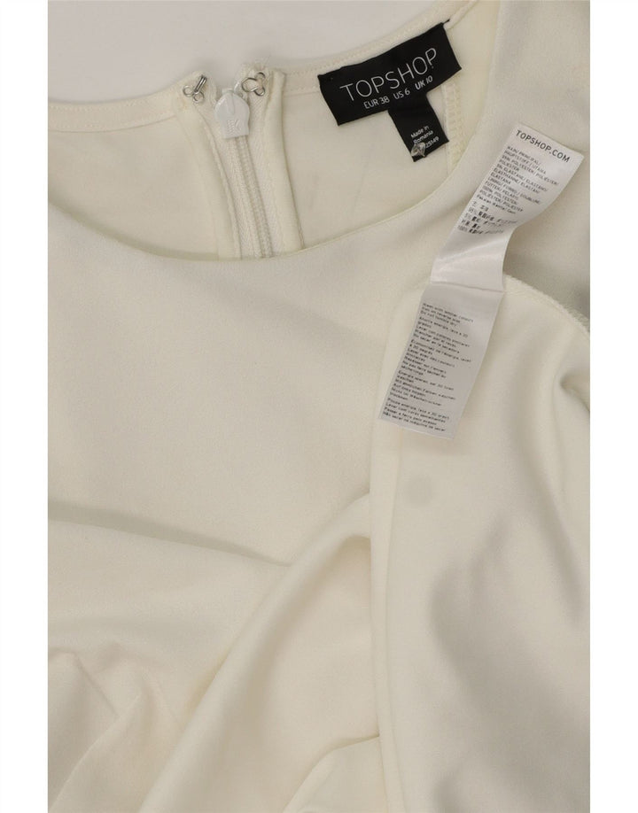 Γυναικείο αμάνικο φόρεμα Topshop UK 10 Small White Polyester