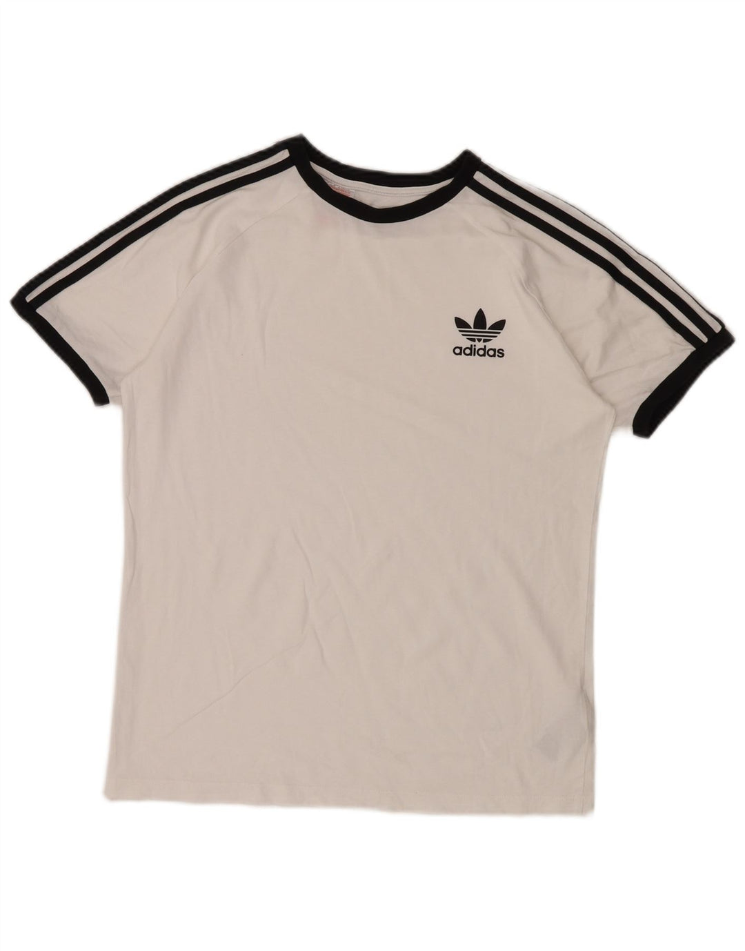 ADIDAS Boys T-Shirt Top 13-14 ετών Λευκό βαμβακερό