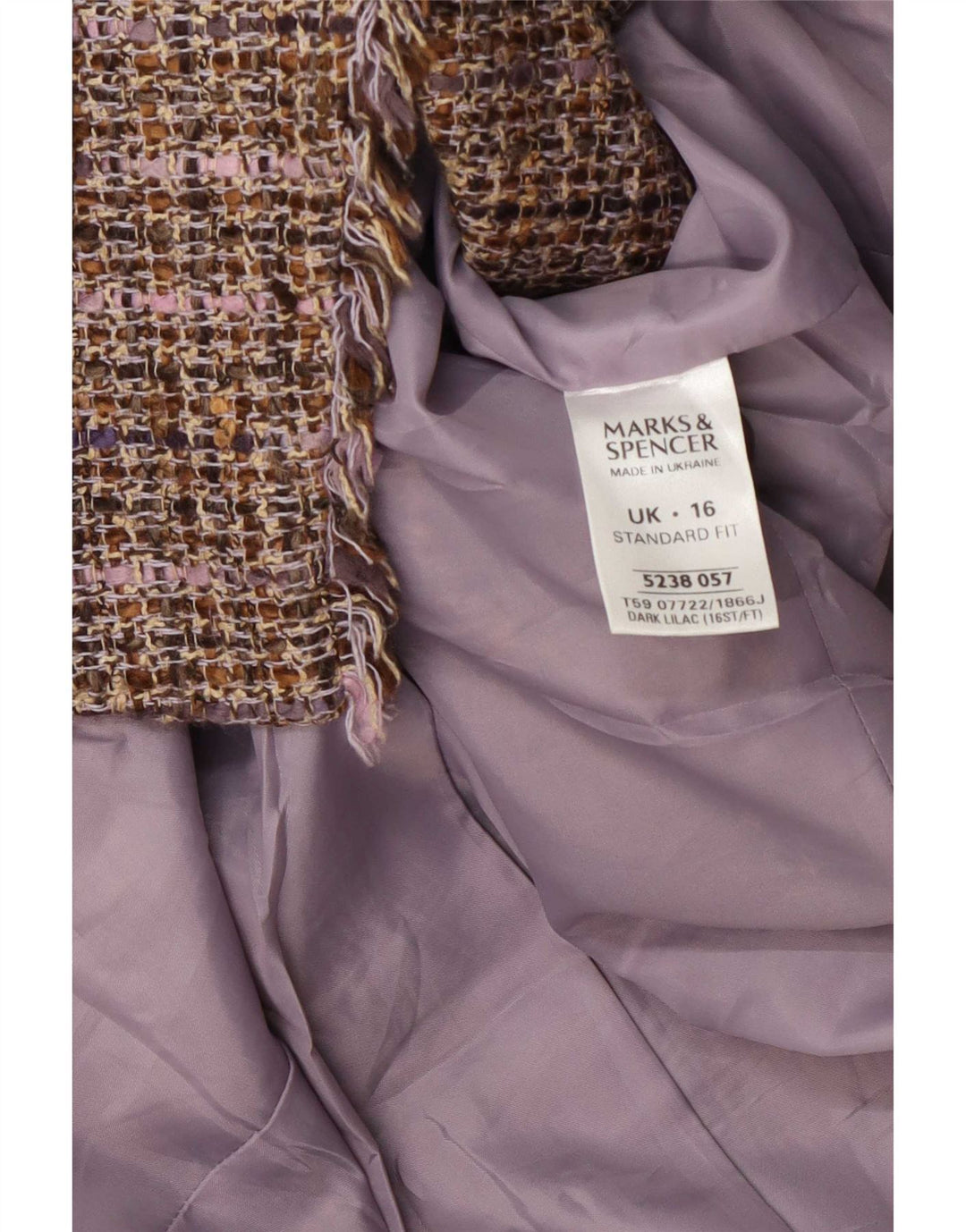 Marks & Spencer Γυναικείο σακάκι 1 κουμπιού σακάκι UK 16 Large Purple Check