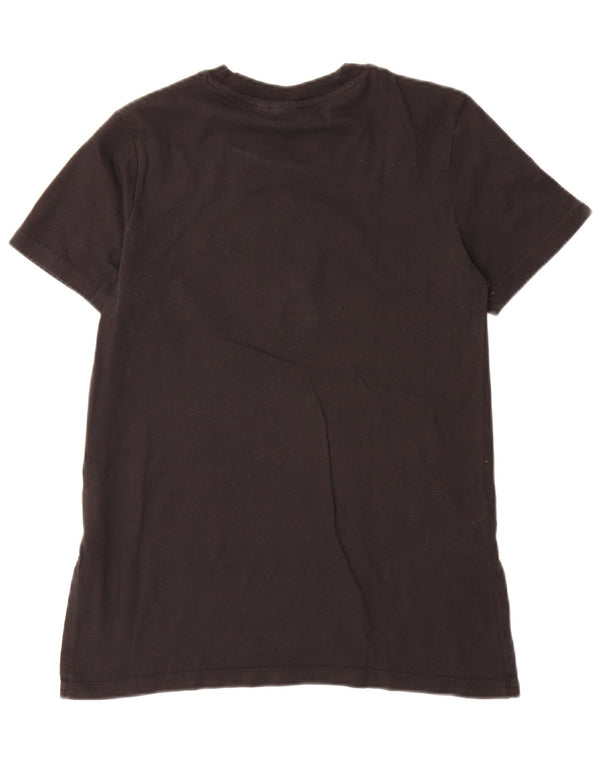 Adidas Womens Graphic T-Shirt Top UK 10 Small Black Cotton