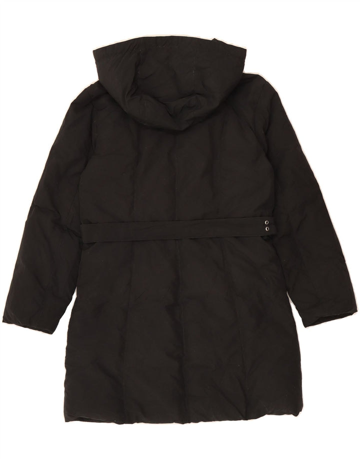 SISLEY Womens Hooded Padded Coat UK 10 Small Black Polyester Vintage Sisley and Second-Hand Sisley from Messina Hembry 