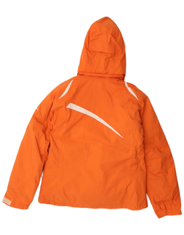 Columbia Womens Titanium Hooded Ski Jacket UK 14 Medium Orange Colourblock