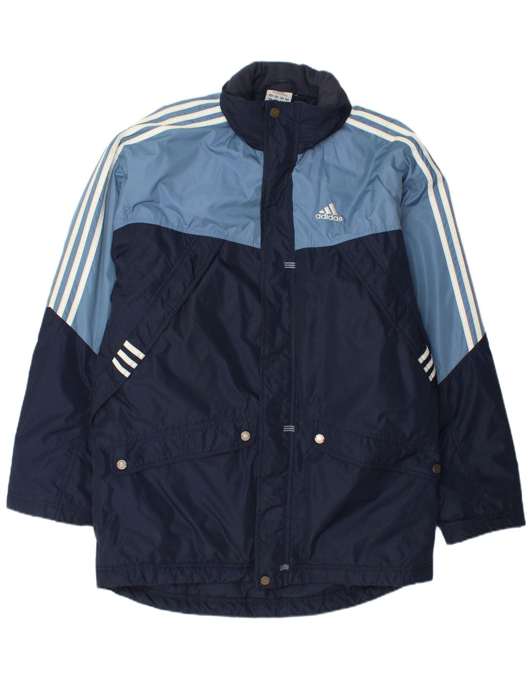Ανδρικό μπουφάν ADIDAS γραφικό αντιανεμικό UK 36 Small Navy Blue Colourblock