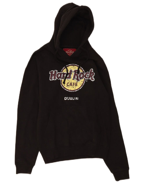 Hard Rock Cafe Mens Dublin Graphic Hoodie Jumper Μικρό μαύρο βαμβακερό
