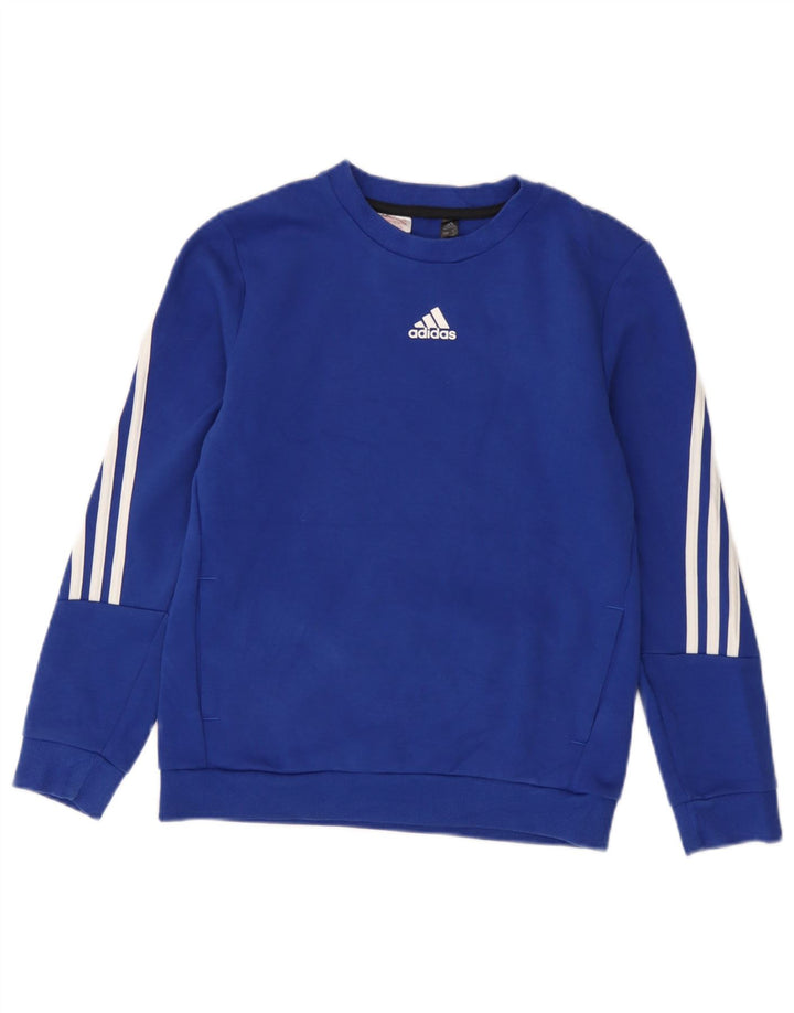 Φούτερ Adidas Boys Jumper 11-12 ετών Μπλε βαμβακερό