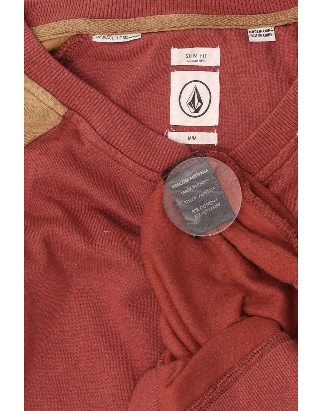 Ανδρικό φούτερ Volcom Slim Fit Jumper Βαμβακερό μεσαίο κόκκινο χρώμα