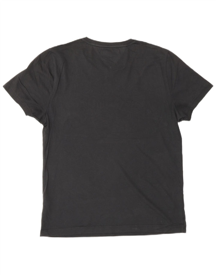 Ανδρικό γραφικό T-Shirt Tommy Hilfiger Top Μεσαίο μαύρο βαμβακερό